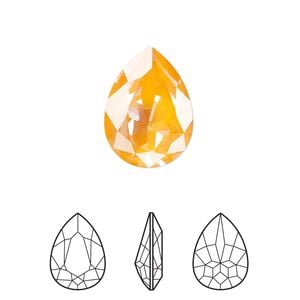 Fancy stone 1pk crystal mango ignite LacquerPRO, Crystal Passions&reg; 18x13mm pear 4320