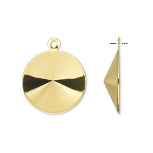 Drop, Almost Instant Jewelry&reg;, gold-finished brass, 19mm round with 18mm rivoli setting. Sold per pkg of 10.