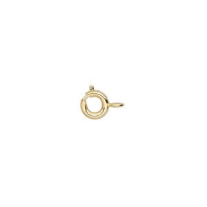 Clasp, springring, gold-plated brass, 6mm. Sold per pkg of 500.