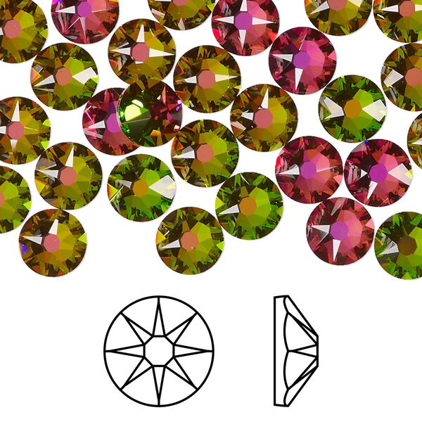 Flat back 144pk crystal vitrail medium foil back, Swarovski&reg; 7.07-7.27mm rose round SS34 2088 image number 0
