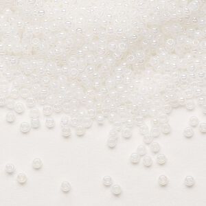 Seed bead, Preciosa Ornela Czech glass, pkg/500g, #11 rocaille, opaque rainbow alabaster, (57205).