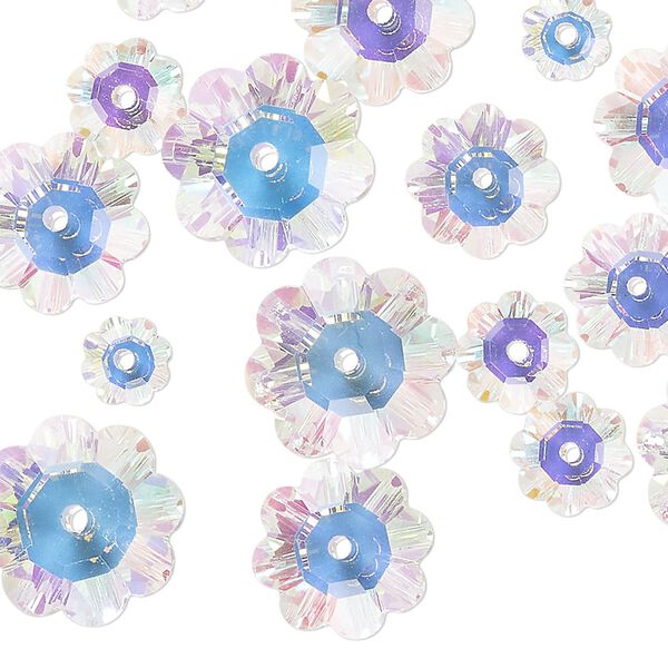 Margarita assortment 20pk crystal AB, Celestial Crystal&reg; 6-14mm flower bead image number 0
