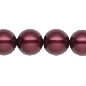 Pearl 1pk bordeaux, Celestial Crystal&reg; 14mm round 15.5-16 inch