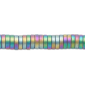 Hemalyke&trade; 1pkg1, matte electroplated heishi bead 8 inch 4x1mm