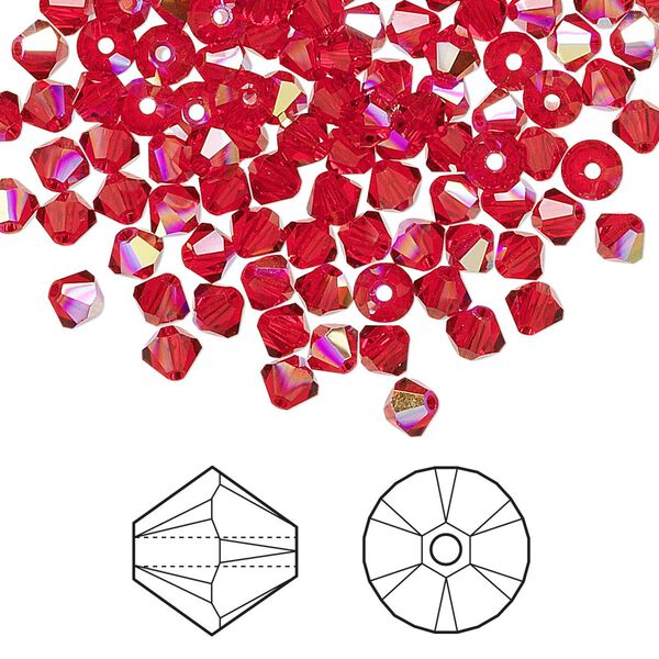 Bead 144pk light Siam AB, Crystal Passions&reg; 4mm bicone 5328 image number 0