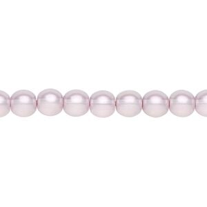 Bead, Czech pressed glass, pearlized plum, 6mm round. Sold per 15-1/2" to 16" strand, approximately 65 beads.