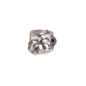Bead 1pkg1 sterling silver, 16x13mm nugget, electroformed / antiqued JBB Findings