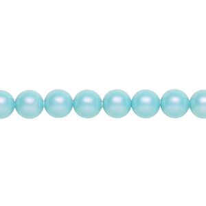 Pearl 500pk iridescent light turquoise, Swarovski&reg; 6mm round 5810