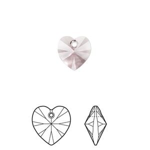 Drop 4pk light amethyst, Crystal Passions&reg; 10mm pendant heart 6228