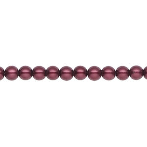 Pearl 1pk bordeaux, Celestial Crystal&reg; 4mm round 15.5-16 inch