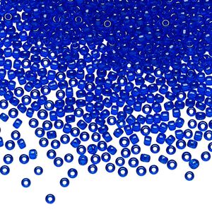 Seed bead, TOHO BEADS&reg;, glass, pkg/7.5g, #11 round, transparent cobalt (TR-11-8).