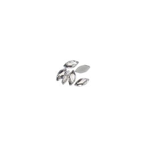 Flat back 6pk crystal foil back, Crystal Passions&reg; hotfix 4x1.8mm marquise jewel 2201