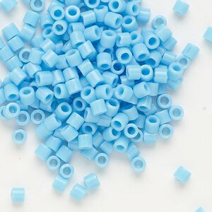Seed bead, Delica&reg;, glass, pkg/250g, #8 round, opaque turquoise blue (DBL-0725).