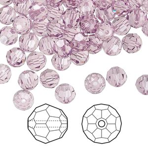 Bead 360pk light amethyst, Swarovski&reg; 6mm round 5000