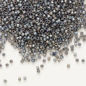 Seed bead, Delica&reg;, glass, pkg/50g, #11 round, opaque matte luster black (DB-0307).