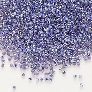 Seed bead, Delica&reg;, glass, pkg/250g, #11 round, opaque inside dyed color luster amethyst (DB-0250).