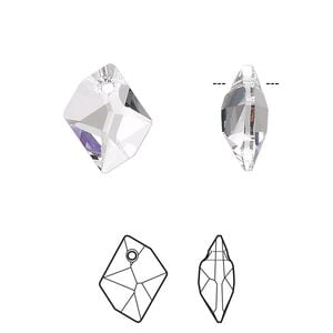 Drop 1pk crystal, Crystal Passions&reg; 14x11mm pendant cosmic 6680
