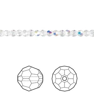 Bead 12pk crystal AB, Crystal Passions&reg; 3mm round 5000