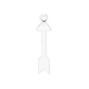Charm, silver-plated steel, 26x7.5mm arrow. Sold per pkg of 10.