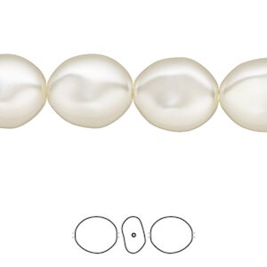 Pearl 100pk cream, Swarovski&reg; 14x12mm baroque coin 5842