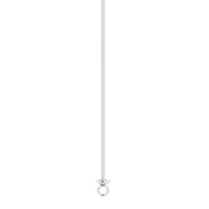 Head pin 1pkg4 sterling silver, 3 inch / cup & loop, 21 gauge