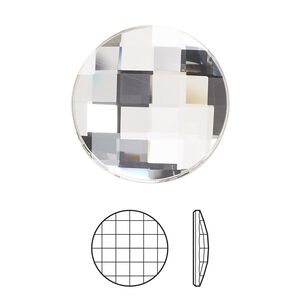 Flat back 1pk crystal foil back, Preciosa MAXIMA Czech crystal rhinestone 20mm chessboard round