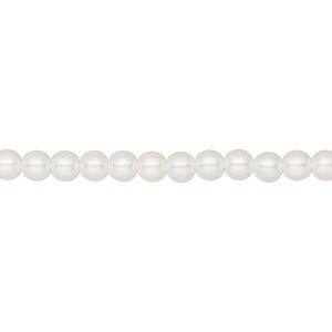 Pearl 600pk pearlescent white, Preciosa Czech crystal 4mm round