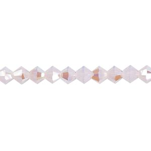 Bead 24pk rose water opal shimmer, Crystal Passions&reg; 5mm bicone 5328