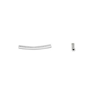 Bead 1pkg2 sterling silver, 15x1.5mm curved square tube / smooth