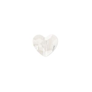 Bead 2pk crystal clear, Celestial Crystal&reg; 12x10mm heart