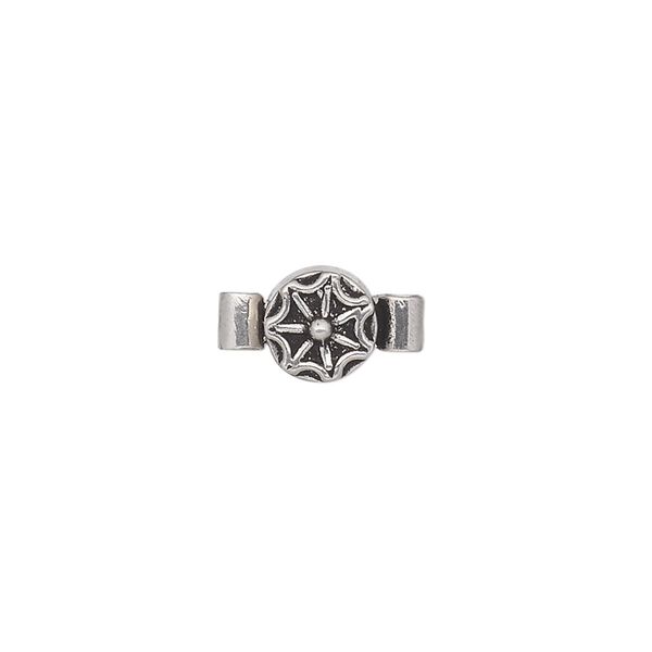 Clasp magnetic 1pkg1 sterling silver, 7mm round, antiqued 1-strand image number 0