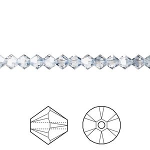 Bead 144pk crystal blue shade, Crystal Passions&reg; 4mm bicone 5328