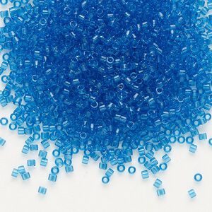 Seed bead, Delica&reg;, glass, pkg/7.5g, #11 round, transparent Capri blue (DB-0714).