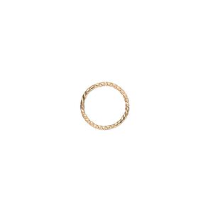 Jump ring 1pkg100 gold-plated, 10mm twisted round, 21 gauge / 8.4mm inside diameter / brass