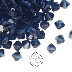 Bead 24pk Montana, Preciosa Czech crystal 6mm bicone