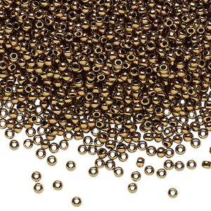 Seed bead, TOHO BEADS&reg;, glass, pkg/250g, #11 round, opaque bronze (TR-11-221).
