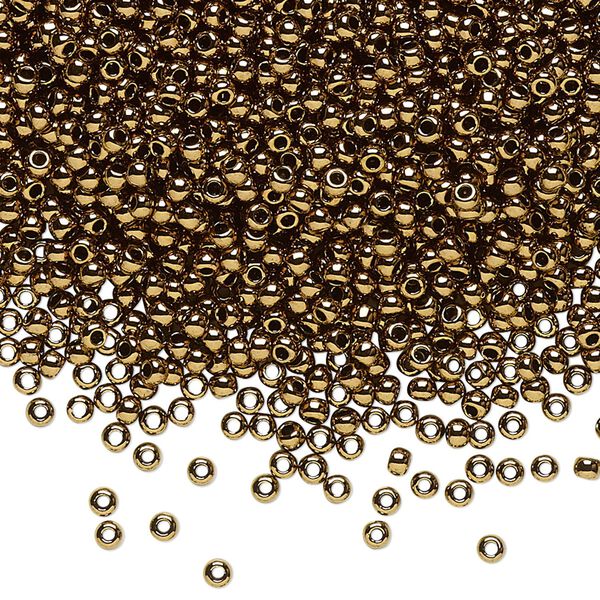 Seed bead, TOHO BEADS&reg;, glass, pkg/250g, #11 round, opaque bronze (TR-11-221). image number 0