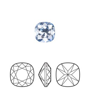 Fancy stone 144pk light sapphire foil back, Preciosa MAXIMA Czech crystal rhinestone 10mm cushion square