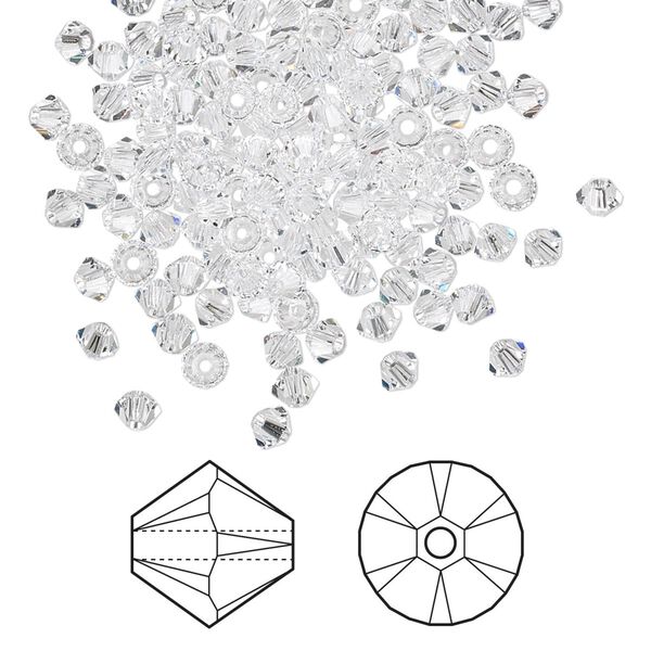 Bead 144pk crystal, Crystal Passions&reg; 3mm bicone 5328 image number 0