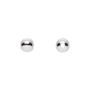 Bead 1pkg10 sterling silver, 7mm seamless round