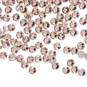 Flat back 144pk vintage rose foil back, Crystal Passions&reg; 3.8-4mm rose round SS16 2088