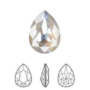 Fancy stone 1pk crystal serene gray DeLite, Crystal Passions&reg; 18mm pear 4320