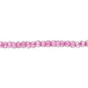 Quartz crystal 1pkg1, hand-cut faceted rondelle bead 12 inch 3x2mm-4x3mm