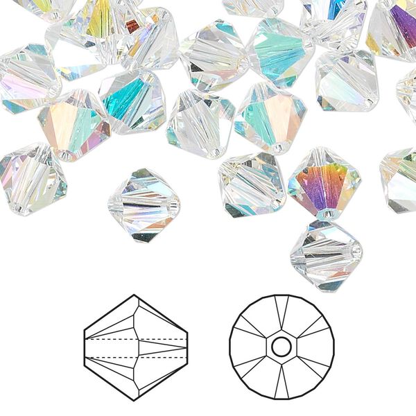 Bead 288pk crystal AB, Crystal Passions&reg; 8mm bicone 5328 image number 0