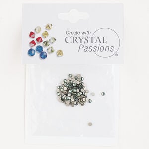Flat back 1pkg144 erinite foil back, Crystal Passions&reg; rhinestone 2.1-2.3mm rose round SS7 2058