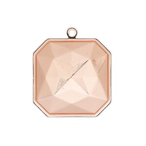 Drop, Almost Instant Jewelry&reg;, copper-plated brass, 25mm square with 23mm square setting. Sold per pkg of 2.