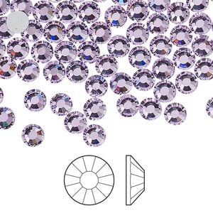 Flat back 1440pk violet foil back, Preciosa Viva 12&reg; Czech crystal rhinestone 4.6-4.8mm chaton rose round SS20