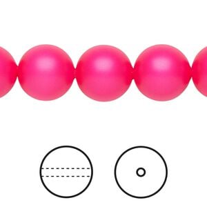 Pearl 10pk neon pink, Crystal Passions&reg; 12mm round 5811