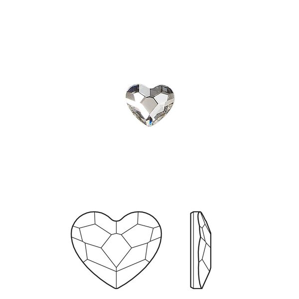 Flat back 720pk crystal foil back, Swarovski&reg; 3.6mm heart 2808 image number 0