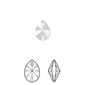 Drop 6pk crystal, Crystal Passions&reg; 10x7mm pendant mini pear 6128